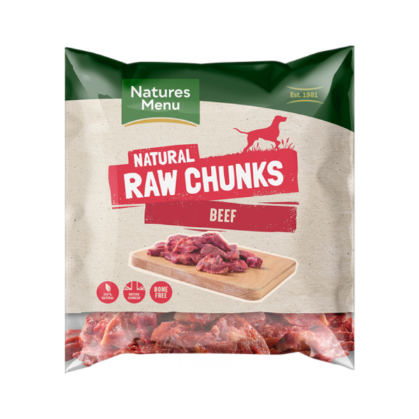 Natures Menu Raw Chunks Beef 1kg (Frozen)