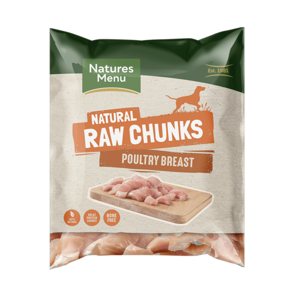 Natures Menu Raw Chunks Breast Meat 1kg (Frozen)