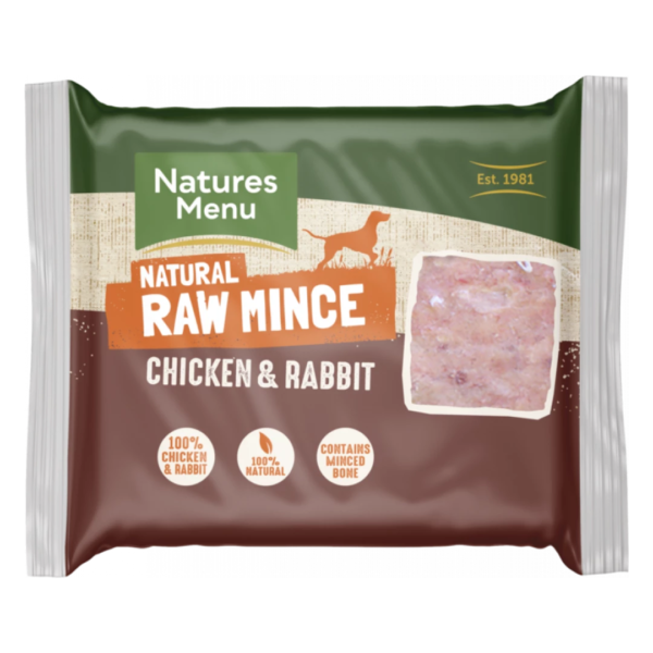 Natures Menu Raw Mince Chicken & Rabbit 400g (Frozen)