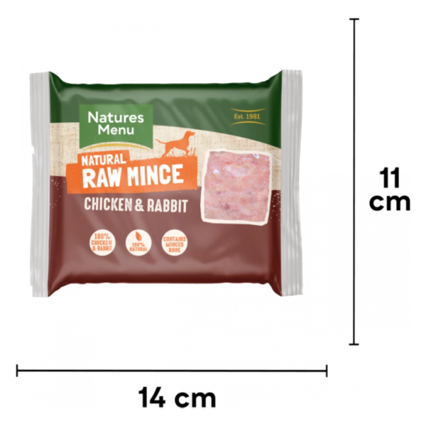 Natures Menu Raw Mince Chicken & Rabbit 400g (Frozen) - Image 4