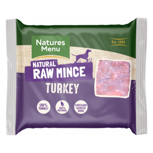 Natures Menu Raw Mince Turkey 400g (Frozen)