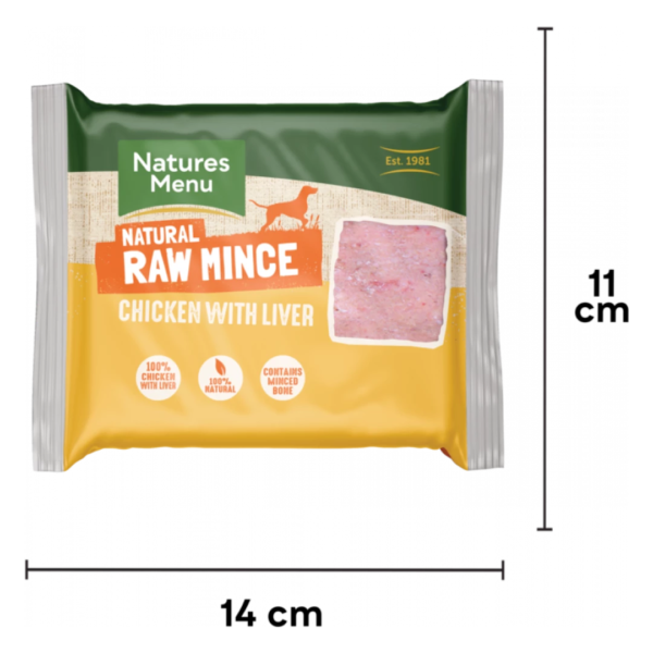 Natures Menu Raw Mince Chicken & Liver 400g (Frozen) - Image 4